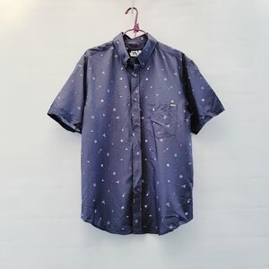 RVLTS Star Wars Stay on Target Gray Short Sleeve Shirt Mens Medium Retro Falcon